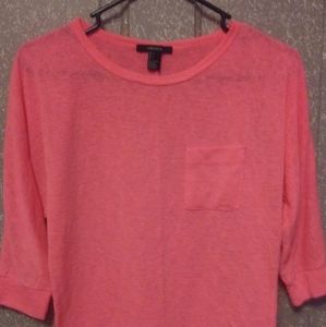 Forever 21 Hot Pink Mesh Overshirt With Pocket